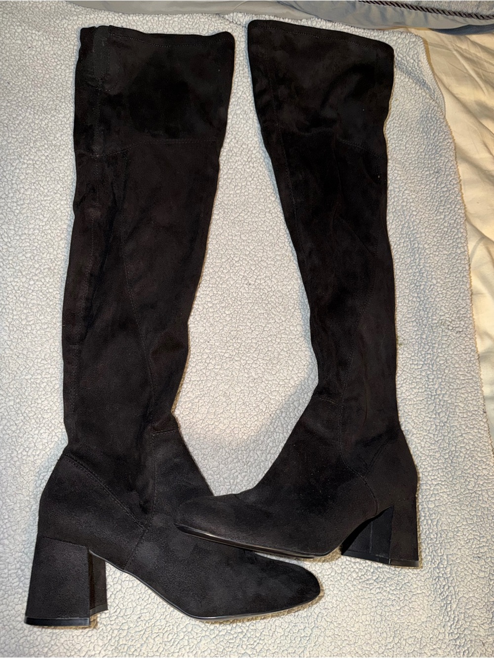 Nine West Black Over-the-Knee Block Heel Boots
